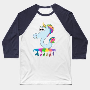 Happy Art Unicorn Rainbow Baseball T-Shirt